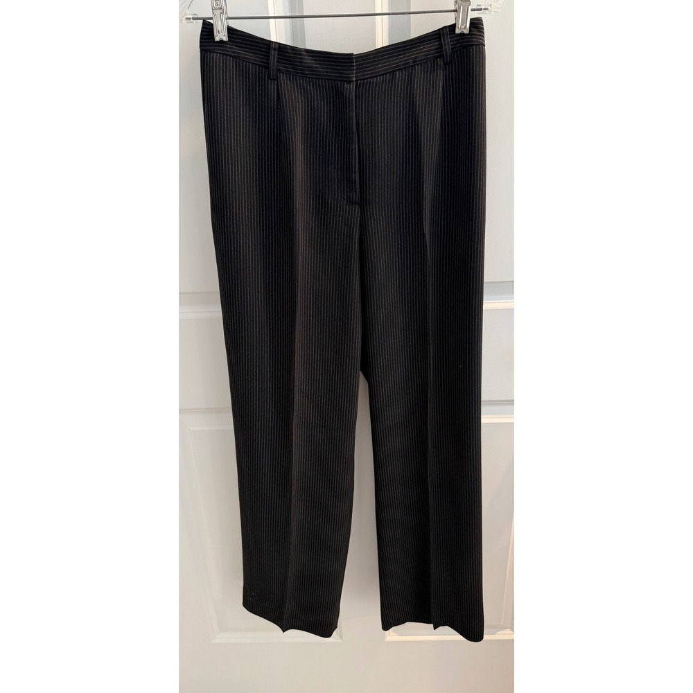Yansi Fugel Womens Black Pinstripe Dress Pants Size 8 Tailored Trousers